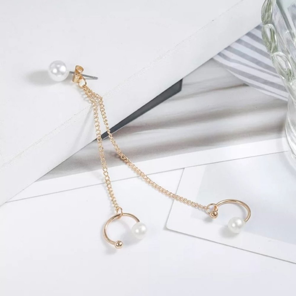 🍒 Pearl Double Cuff Earring - Picture 7 of 8